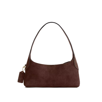 Coach Women's Brooklyn Shoulder Bag 26 Suede/Brass/Dark Chocolate