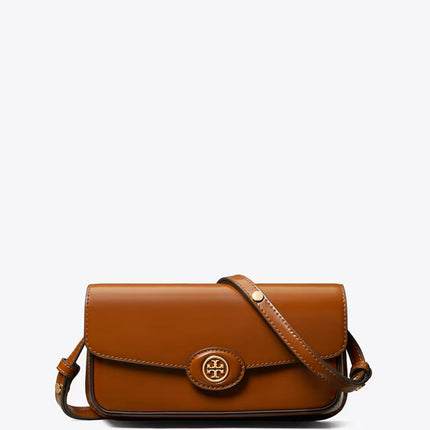 Tory Burch Women's Robinson Spazzolato Rectangular Shoulder Bag DARK SIENNA