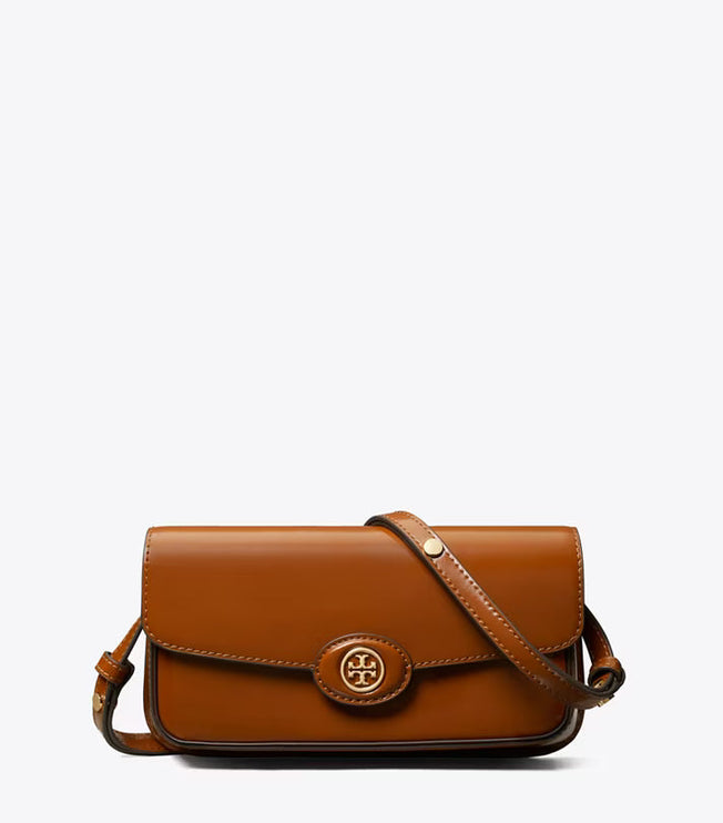 Tory Burch Women's Robinson Spazzolato Rectangular Shoulder Bag DARK SIENNA