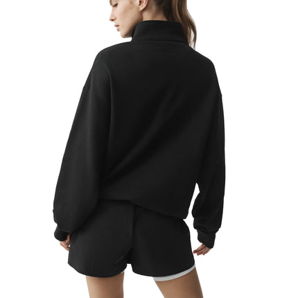 alo Women's Accolade 1/4 Zip Pullover Black