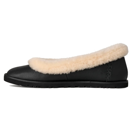 UGG Women's Zora Leather Ballet Flat Black