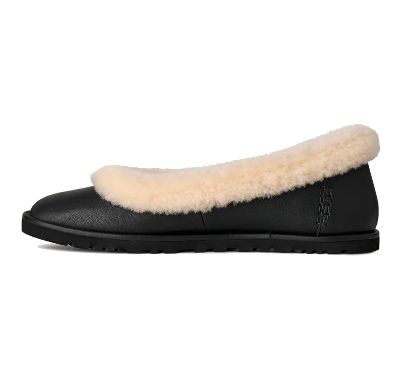UGG Women's Zora Leather Ballet Flat Black