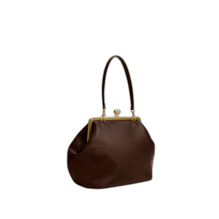 Coach Women's Large Kisslock Frame Bag Brass/Dark Brown