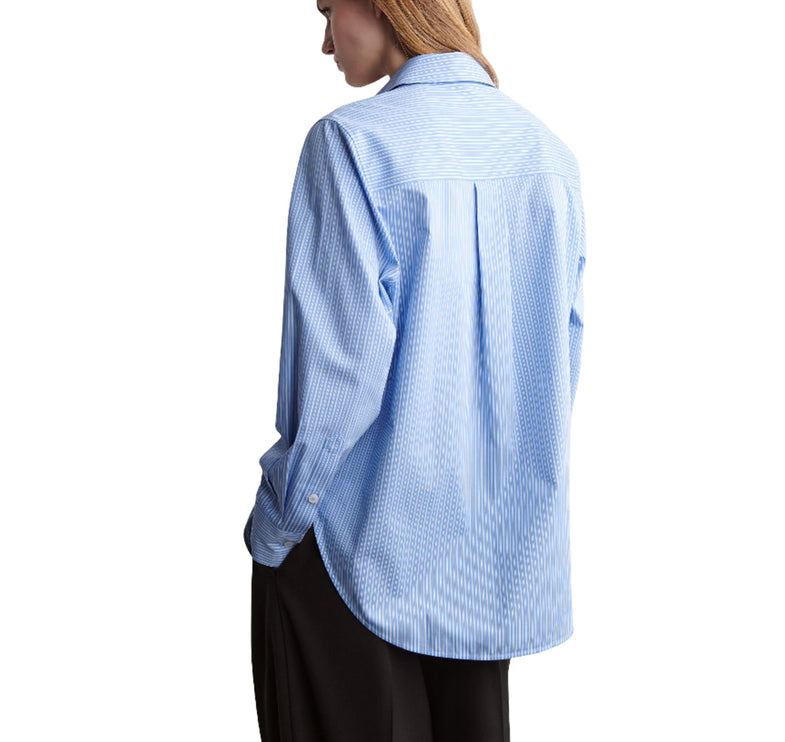 COS Women's Tailored Pima Cotton Shirt Blue/Striped