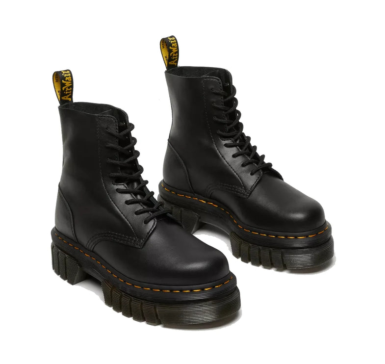 Dr. Martens Unisex Audrick Nappa Leather Lux Platform Ankle Boots Black
