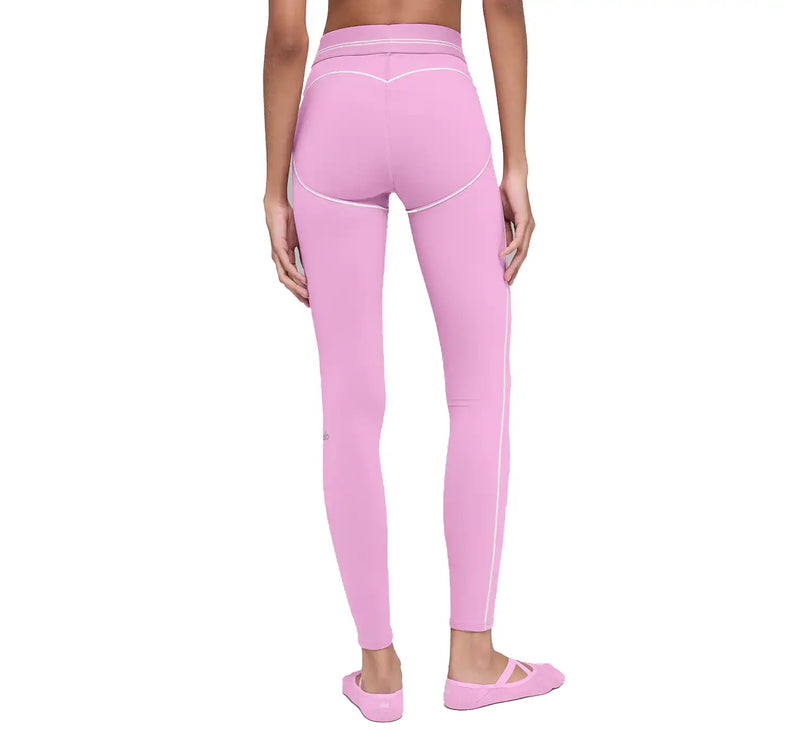 alo Women's Airbrush High-Waist 7/8 Heart Throb Legging Candy Heart Pink/White