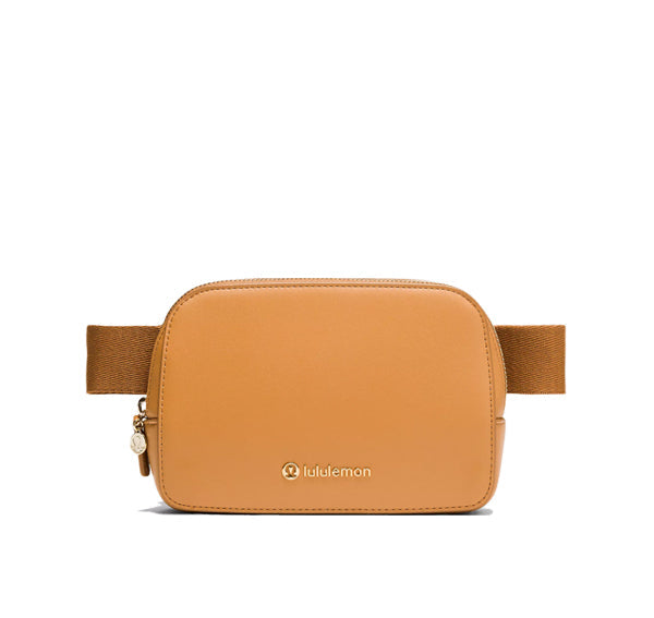 lululemon Unisex Everywhere Belt Bag 1L Leather Alternative Chestnut Brown/Gold