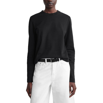 COS Women's Clean Cut Regular Long Sleeved T-Shirt Black