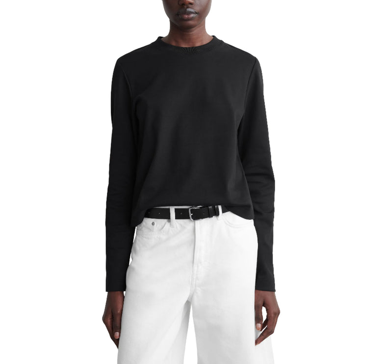 COS Women's Clean Cut Regular Long Sleeved T-Shirt Black