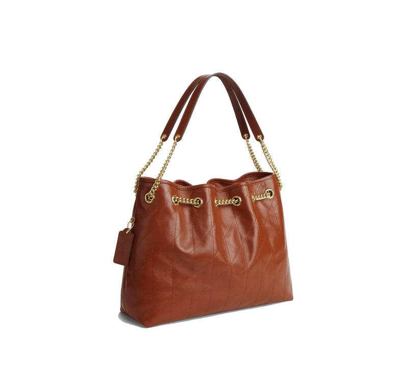Coach Women's Evelyn Shoulder Bag Gold/Cinnamon