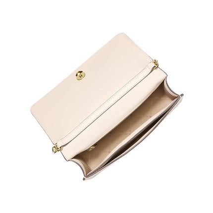 Michael Kors Women's Jet Set Medium Signature Logo Crossbody Bag Light Cream Multi