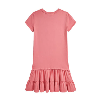 Polo Ralph Lauren Girl's Polo Bear Tiered Cotton Jersey Dress Faded Peony