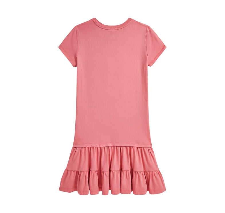 Polo Ralph Lauren Girl's Polo Bear Tiered Cotton Jersey Dress Faded Peony
