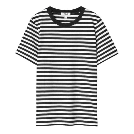 COS Women's 24/7 Regular T-Shirt Black/White/Striped
