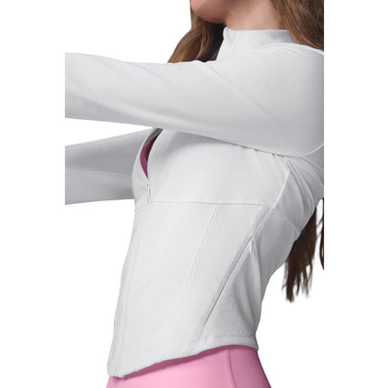 alo Women's Airbrush Corset Full Zip Jacket White