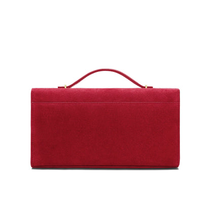 DeMellier London Women's The Vancouver Clutch Berry Red Suede