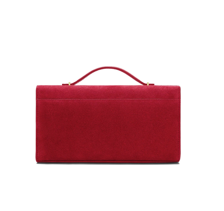 DeMellier London Women's The Vancouver Clutch Berry Red Suede