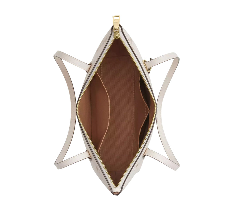 Coach Women's Fiona Zip Tote Bag With Star Print Gold/Chalk Multi