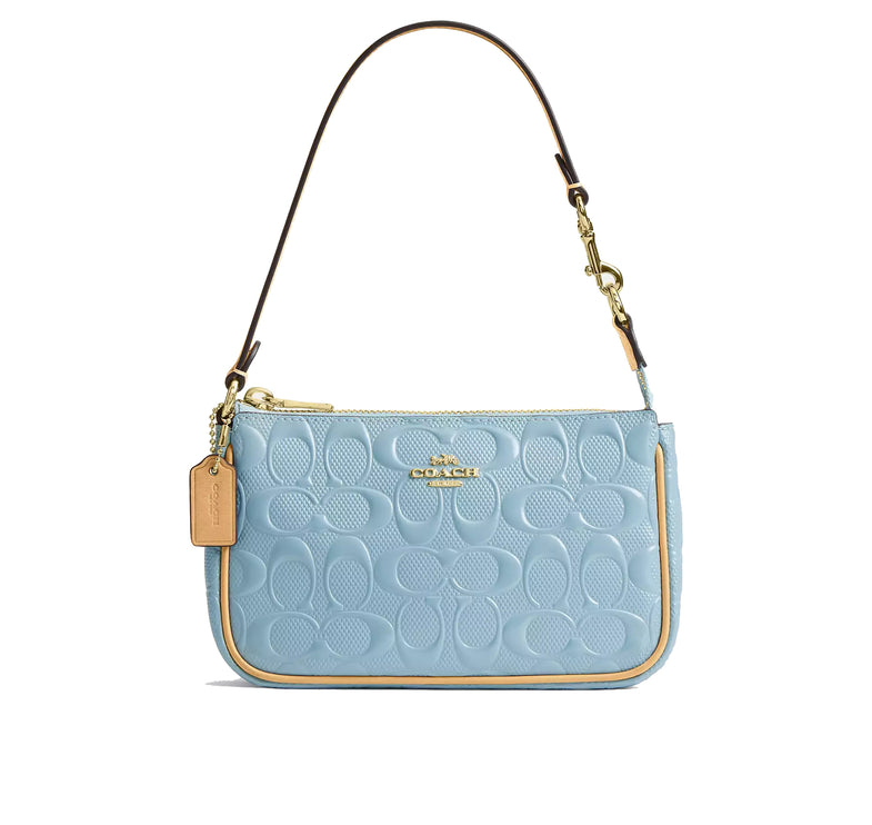 Coach Women's Nolita 19 In Signature Leather With Charms Gold/Light Blue