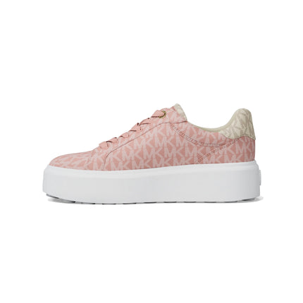Michael Kors Women's Romey Metallic Two Tone Signature Logo Platform Sneaker Powder Blush