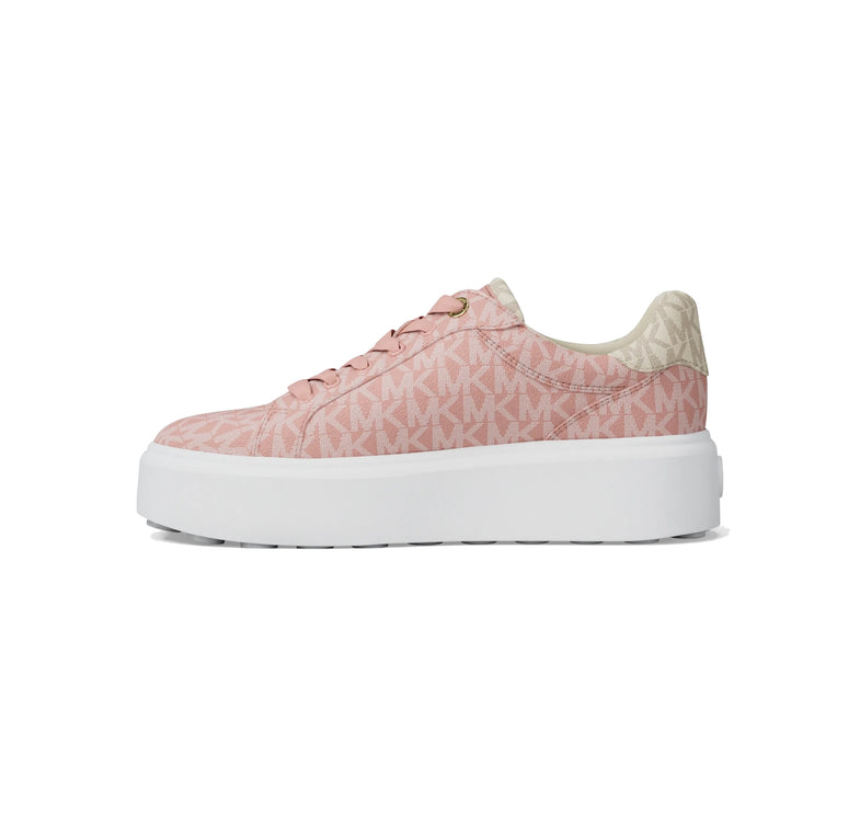 Michael Kors Women's Romey Metallic Two Tone Signature Logo Platform Sneaker Powder Blush