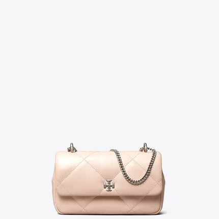 Tory Burch Women's Mini Kira Diamond Quilt Flap Bag Soft Pink