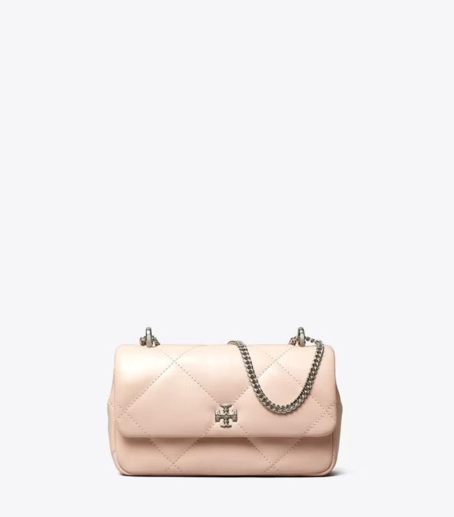 Tory Burch Women's Mini Kira Diamond Quilt Flap Bag Soft Pink