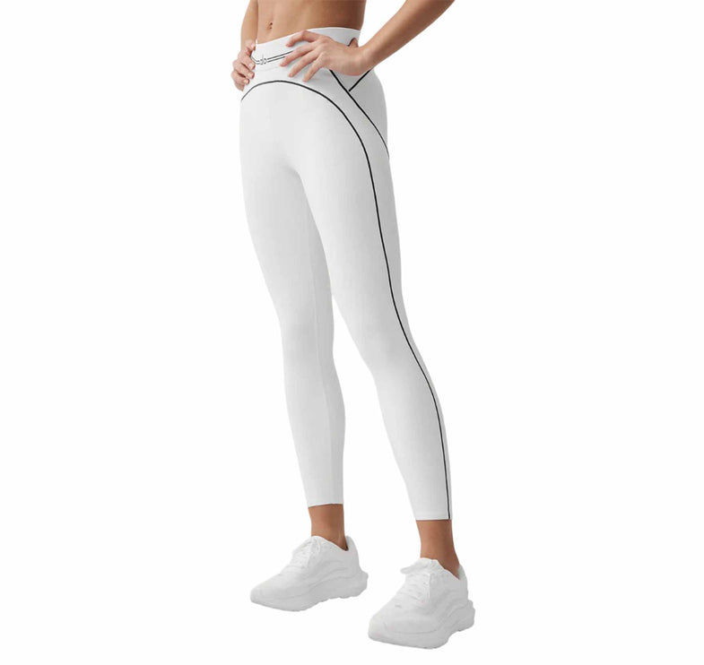 alo Women's Airbrush High-Waist 7/8 Heart Throb Legging White/Black
