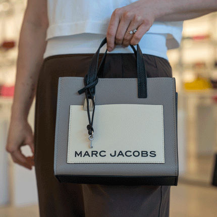 Marc Jacobs Women's Mini Grind Colorblock Leather Tote Grey Multi