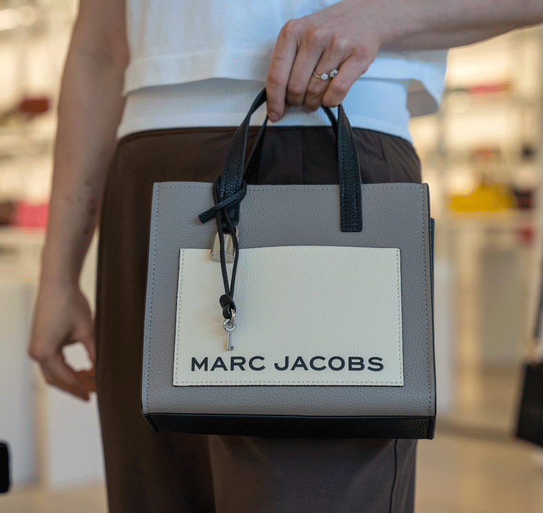 Marc Jacobs Women's Mini Grind Colorblock Leather Tote Grey Multi