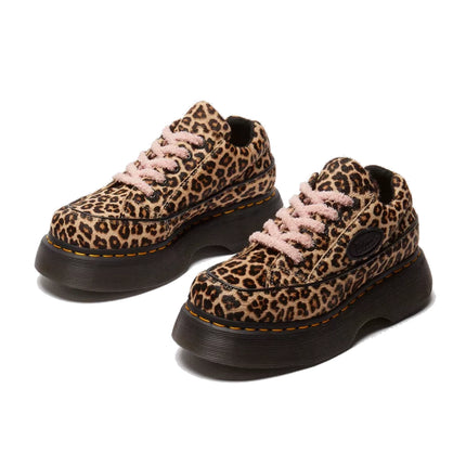 Dr. Martens Women's Buzz 5 Eye Leopard Shoes Light Tan