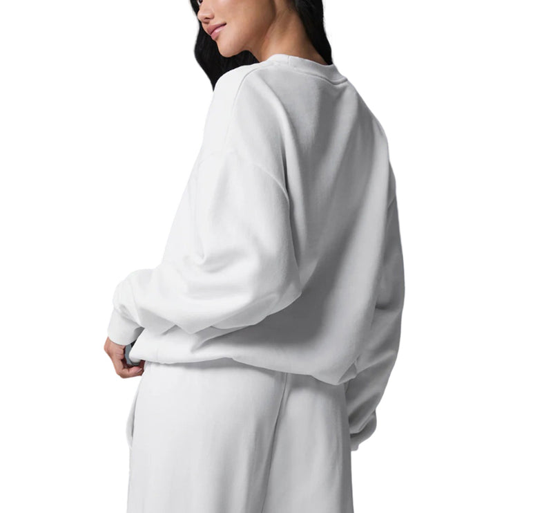 alo Women's Accolade Crew Neck Pullover White