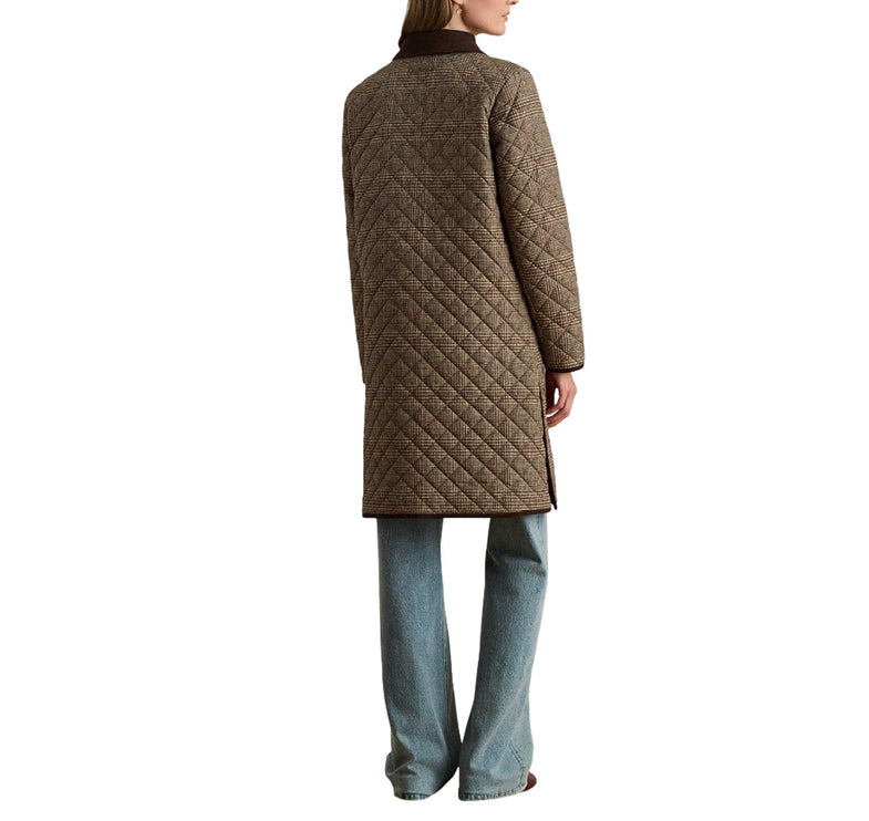 Polo Ralph Lauren Women's Glen Plaid Corduroy-Trim Quilted Jacket Heritage Plaid