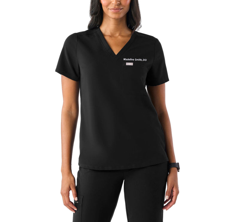 FIGS Women's Catarina One Pocket Scrub Top Black