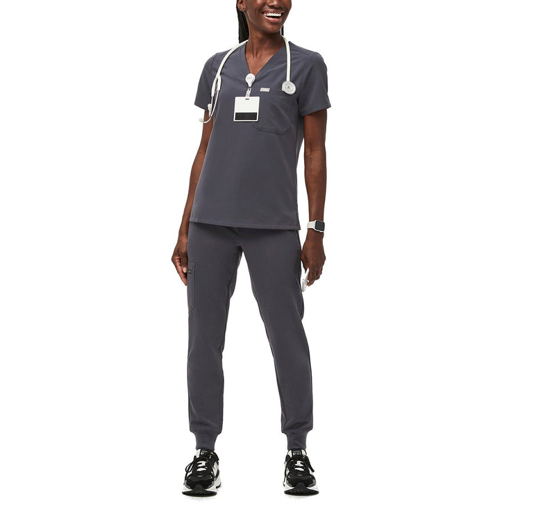 FIGS Women's Catarina One Pocket Scrub Top Charcoal