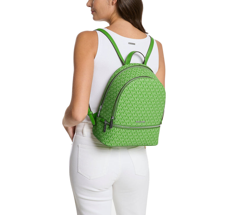 Michael Kors Women's Rhea Medium Signature Logo Backpack Jungle
