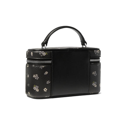Michael Kors Women's Vivi Small Floral Printed Vanity Crossbody Bag Black/Silver