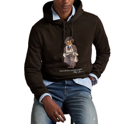 Polo Ralph Lauren Men's Polo Bear Fleece Hoodie Antique Brown