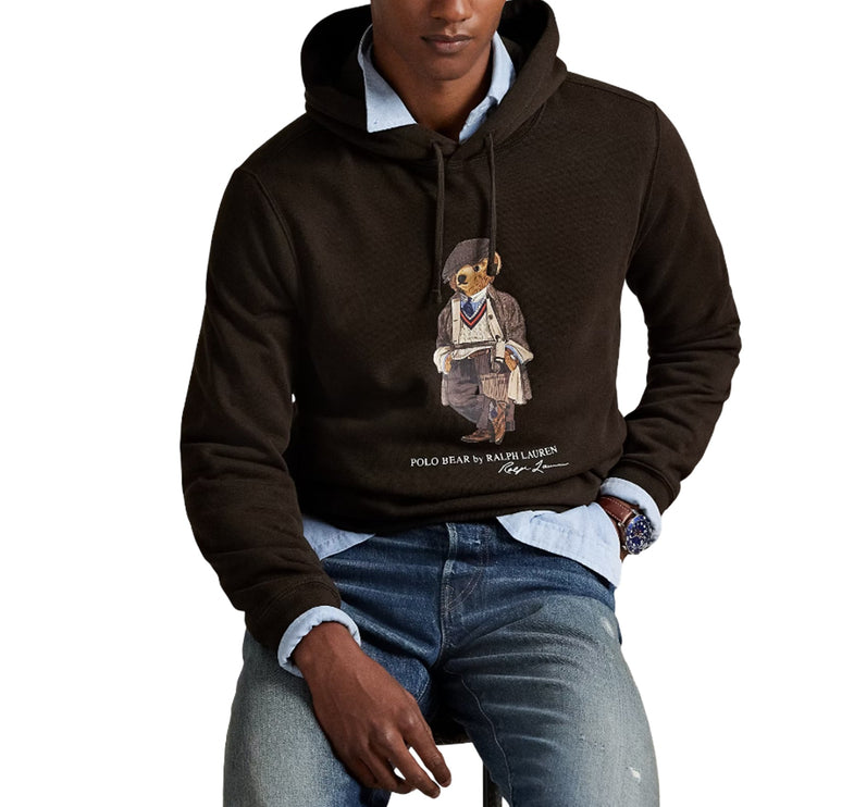 Polo Ralph Lauren Men's Polo Bear Fleece Hoodie Antique Brown
