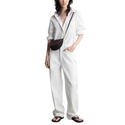 COS Women's Curved Crossbody Bag Dark Brown