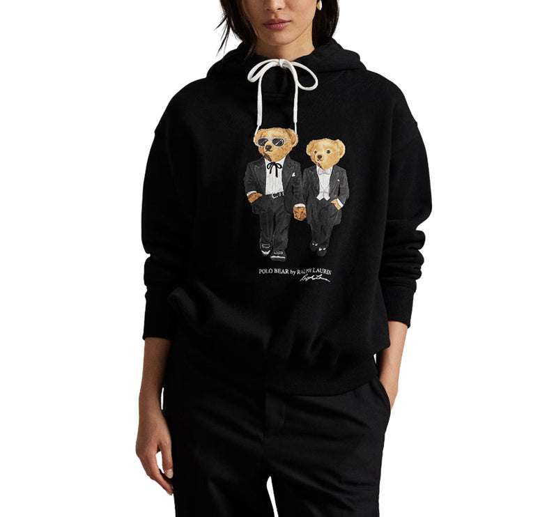 Polo Ralph Lauren Women's The Ralph & Ricky Tuxedo Bear Hoodie Polo Black