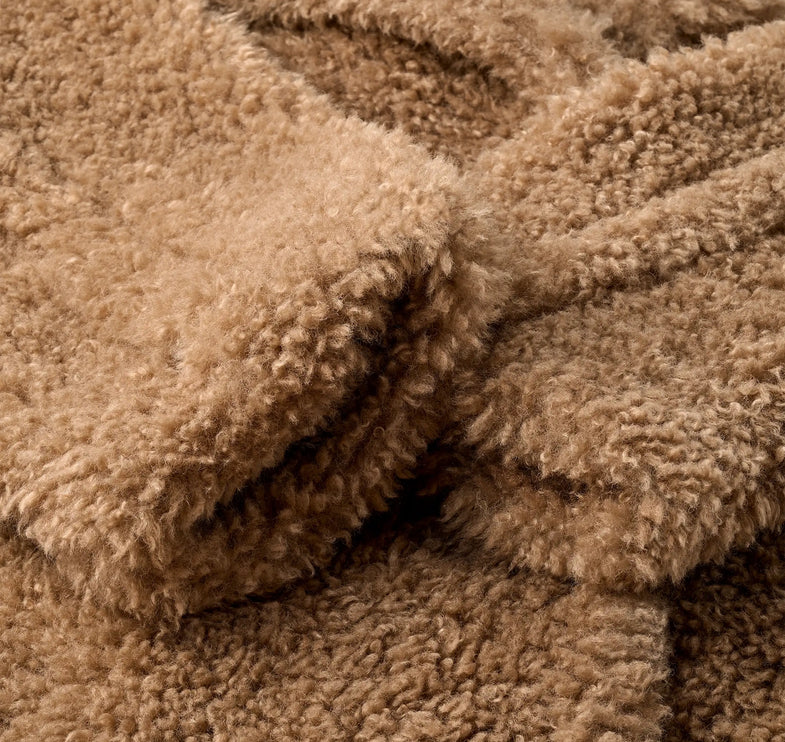 UGG Women's Gertrude Long Teddy Coat II Sand