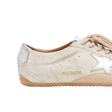 Golden Goose Women's True Star in Light Gray Suede with Metallic Slver Star