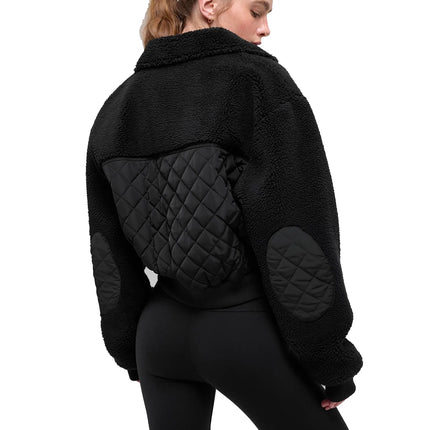 alo Women's Sherpa Edge Bomber Black
