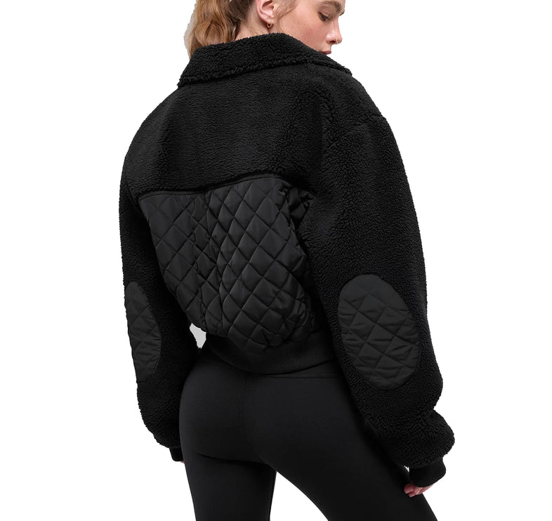 alo Women's Sherpa Edge Bomber Black