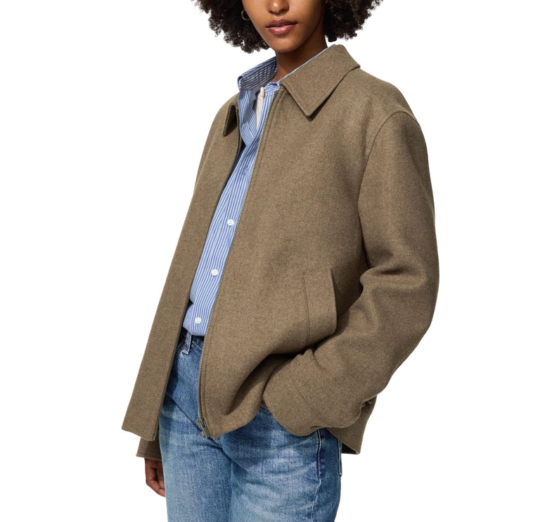 Uniqlo Unisex Single Collar Short Blouson 34 Brown