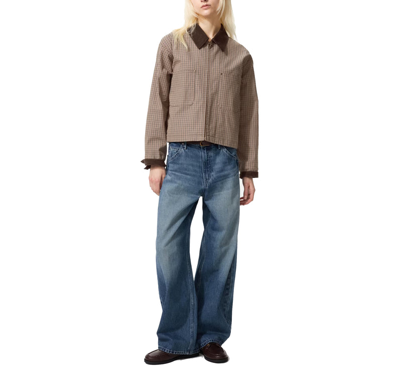 Uniqlo Unisex Zip Up Short Jacket | Check 34 Brown