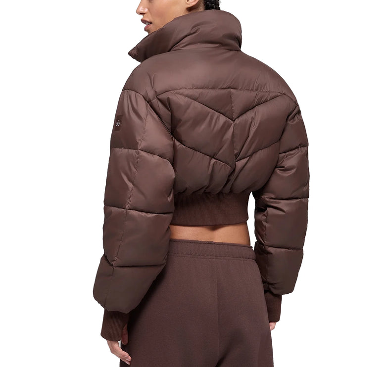 alo Women's Cropped Atmosphere Puffer Brownstone
