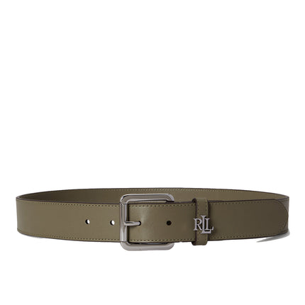 Polo Ralph Lauren Women's Logo Keeper Leather Belt Sage Green