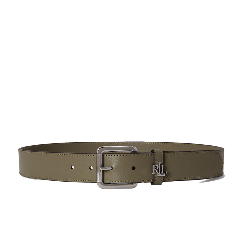 Polo Ralph Lauren Women's Logo Keeper Leather Belt Sage Green